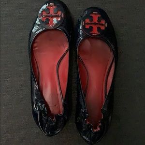 Tory Burch Red and Blue Reva Flats